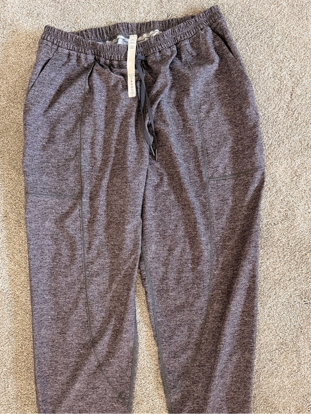 Lululemon Gray Heathered Jogger Pants Size 10 Drawstring